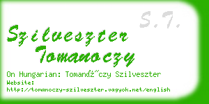 szilveszter tomanoczy business card